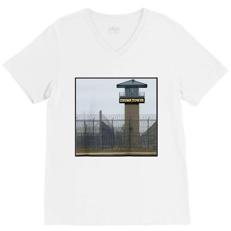 Trump Prison Tower Raglan Baseball Tee V-neck Tee | Artistshot