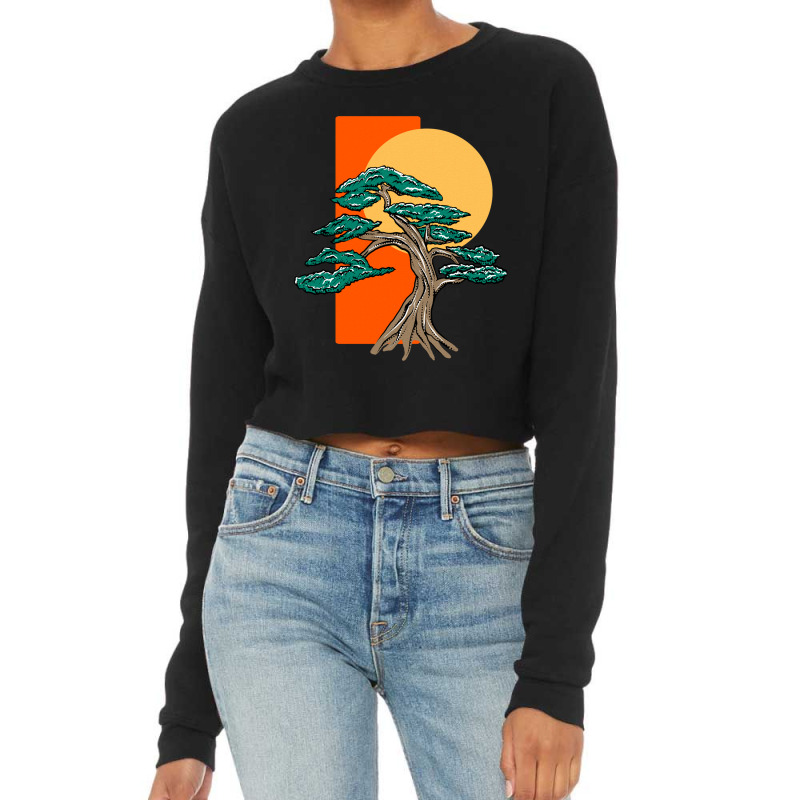 Tree And Moon Cropped Sweater | Artistshot