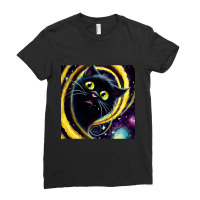 Limited Edition Time Traveling Cat Falls Through A Vortex Ladies Fitted T-shirt | Artistshot