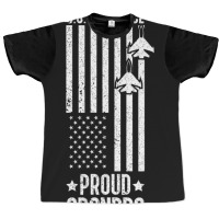 Limited Edition Us Proud Air Force Grandpa With American Flag Veteran Graphic T-shirt | Artistshot