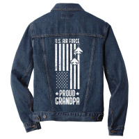 Limited Edition Us Proud Air Force Grandpa With American Flag Veteran Men Denim Jacket | Artistshot