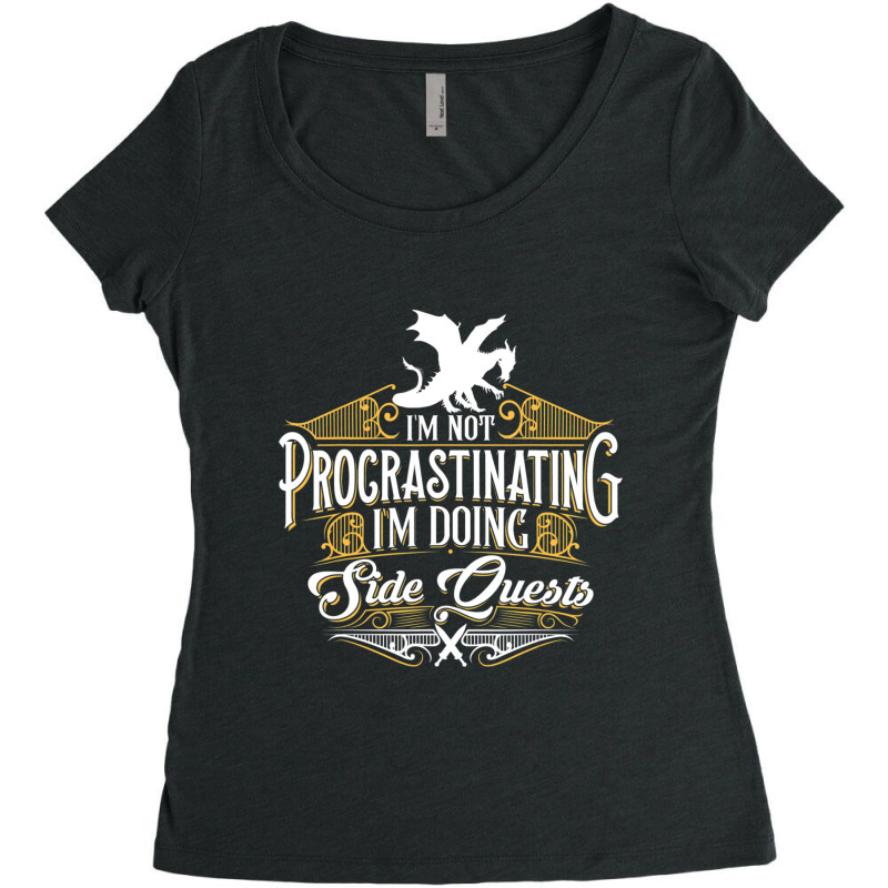 Trending Not Procrastinating Side Quests Rpg Gamer Dragons Women's Triblend Scoop T-shirt by Milne Charlton | Artistshot