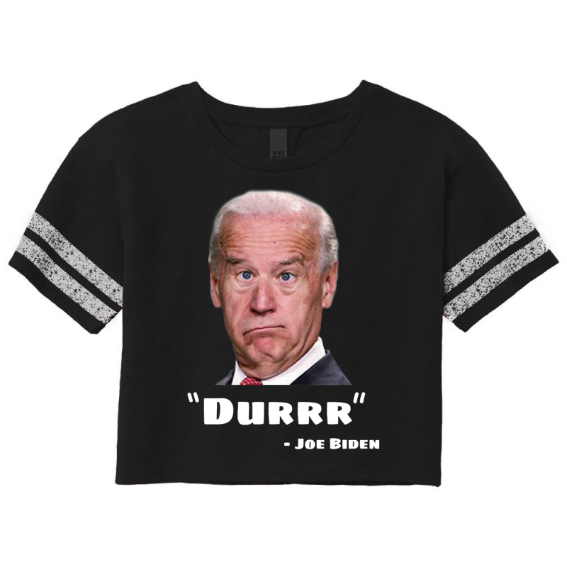 Funny Anti Biden Shirt Joe Biden Is An Idiot Dumb Joke Clown Moron Joe Scorecard Crop Tee by JARONEED | Artistshot