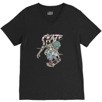 Skate Skull V-neck Tee | Artistshot