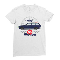 Wagon Dark Blue Ladies Fitted T-shirt | Artistshot