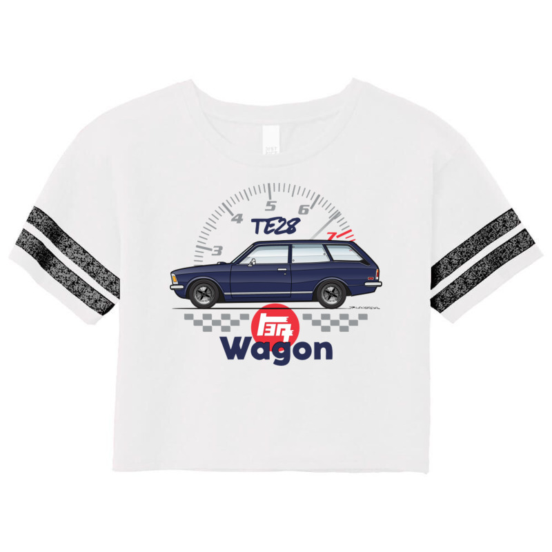 Wagon Dark Blue Scorecard Crop Tee by apolitery | Artistshot