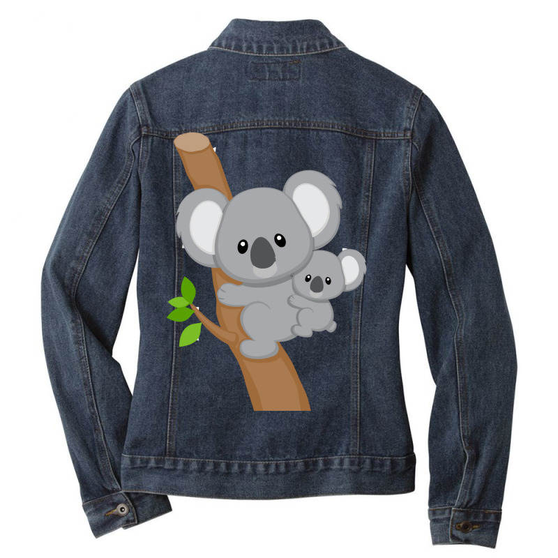 Funny-koala-tree-bunch Ladies Denim Jacket by sunandarstore | Artistshot