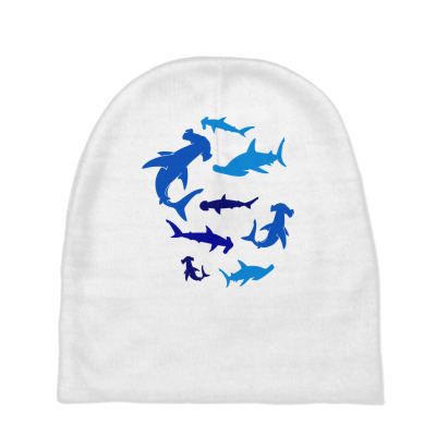 Hammer Head Sharks Swimming In The Deep Ocean Water Baby Beanies By ...