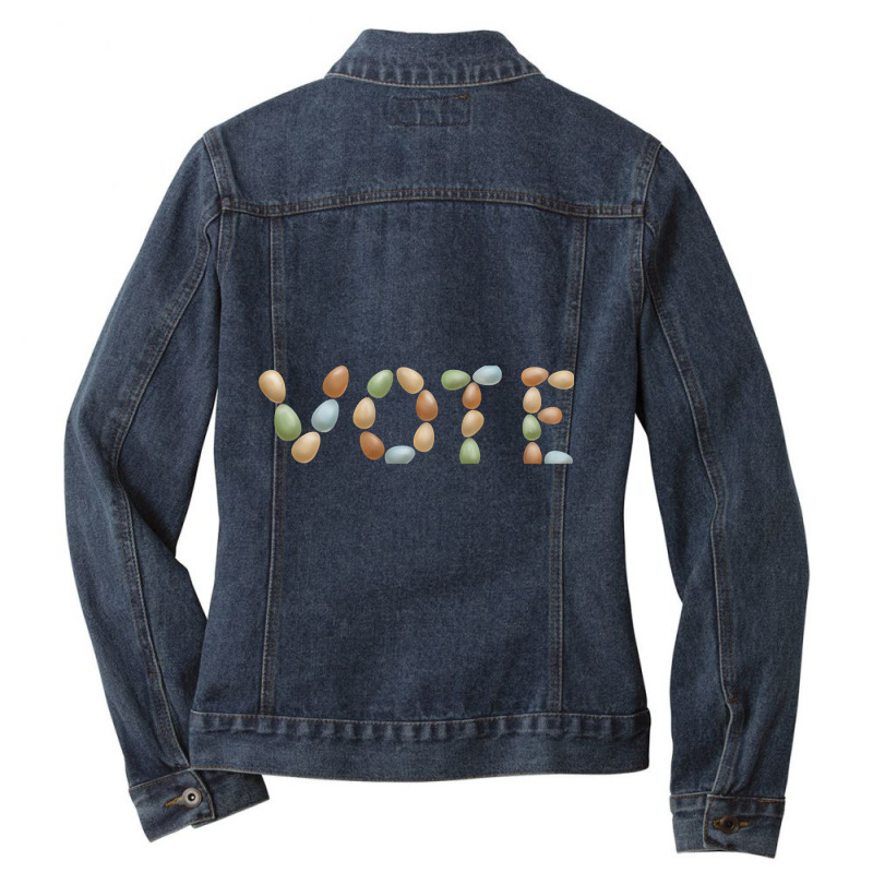 Trending Vote! (multi-colored Eggs) Ladies Denim Jacket by webberkyla | Artistshot