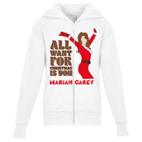 Mariah Carey All Want For Christmas Is You Merry Xmas Youth Zipper Hoodie | Artistshot