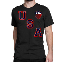 Trending Usa Vintage Hockey 80s Throwback Hockey Jersey Classic T-shirt | Artistshot