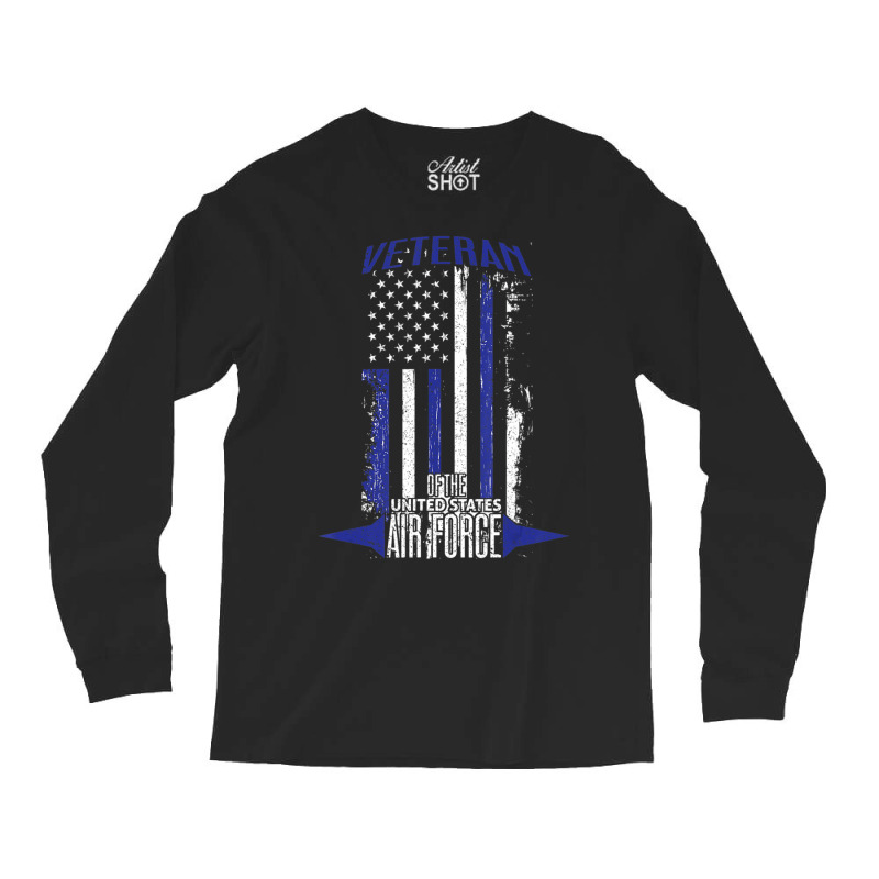 Trending Veteran Of The United States Vintage Us Air Force Flag Long Sleeve Shirts | Artistshot