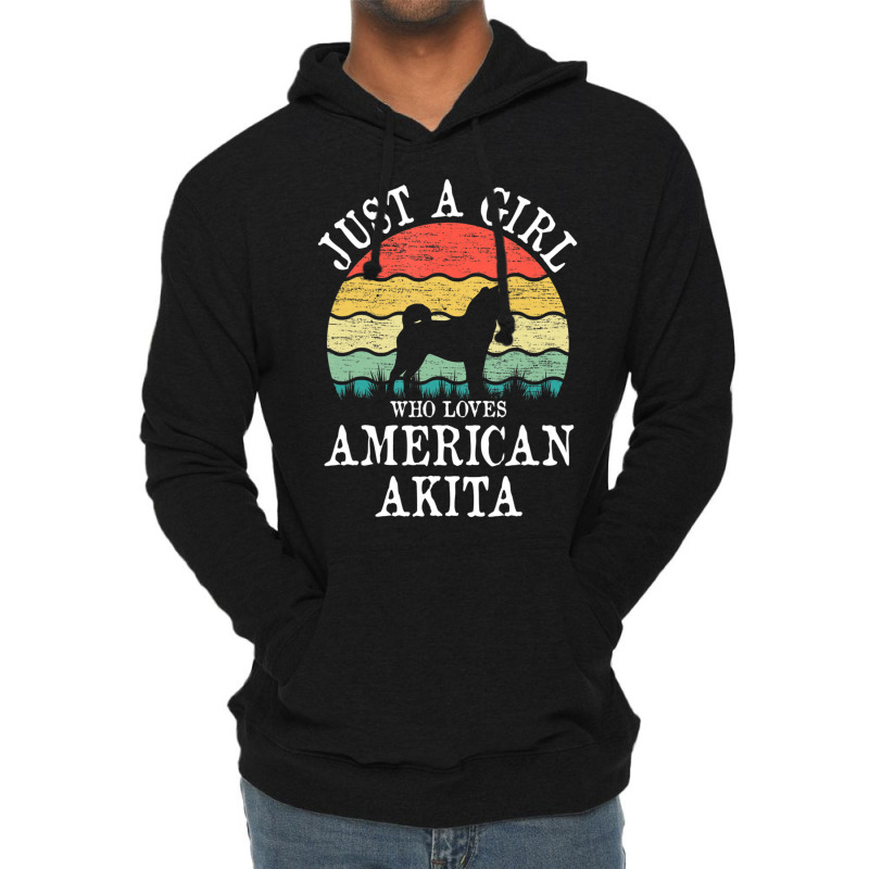 Limited Edition Just A Girl Who Loves American Akita Dog Lover Lightweight Hoodie by hongquangd | Artistshot