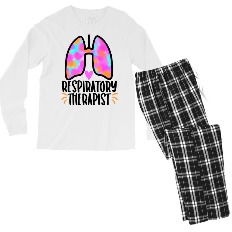 Cute Respiratory Therapy Therapist Rt Lung Gift Funny Tee Long Sleeve Men's Long Sleeve Pajama Set | Artistshot