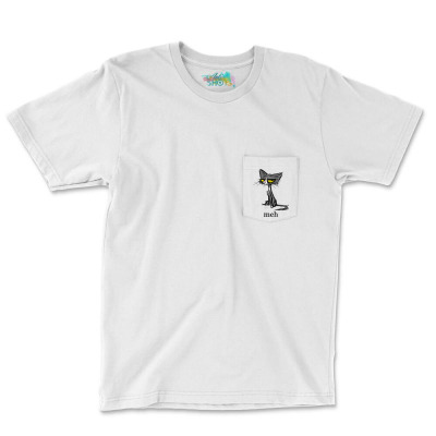 Funny Meh Cat Gift For Cat Lovers Sweatshirt Pocket T-shirt Designed By Emlynneconjacob