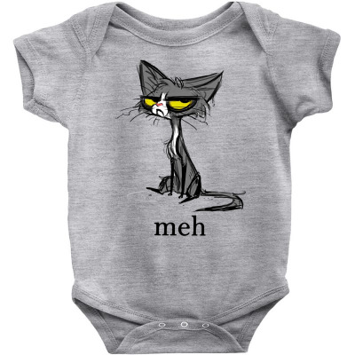 Funny Meh Cat Gift For Cat Lovers Sweatshirt Baby Bodysuit Designed By Emlynneconjacob