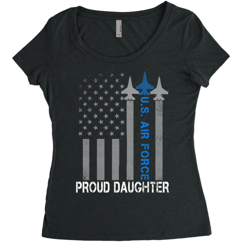 Hot Trend Vintage Proud Daughter Us Air Force Flag Usaf Women's Triblend Scoop T-shirt by quanghuydinh1 | Artistshot