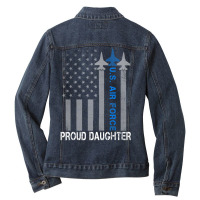 Hot Trend Vintage Proud Daughter Us Air Force Flag Usaf Ladies Denim Jacket | Artistshot