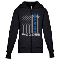 Hot Trend Vintage Proud Daughter Us Air Force Flag Usaf Youth Zipper Hoodie | Artistshot