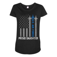 Hot Trend Vintage Proud Daughter Us Air Force Flag Usaf Maternity Scoop Neck T-shirt | Artistshot