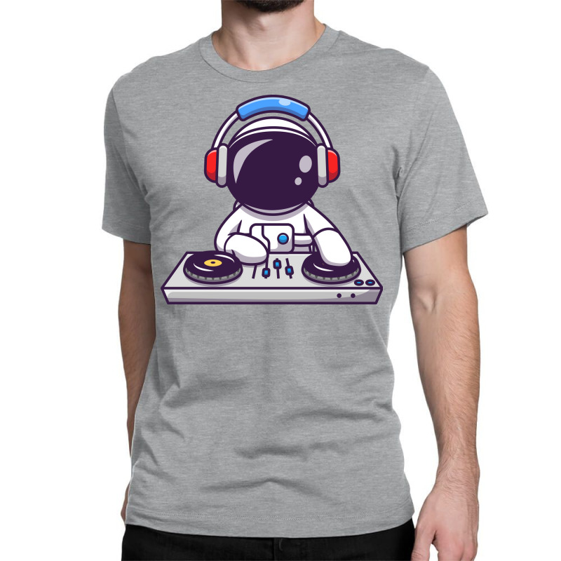 Cute Astronaut Playing Dj Electronic Music With Headphone Travel Quote Classic T-shirt by donalalyonau | Artistshot