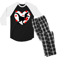 I Steal Hearts T Valentines Day Dinosaur Boys Kid (13) Men's 3/4 Sleeve Pajama Set | Artistshot