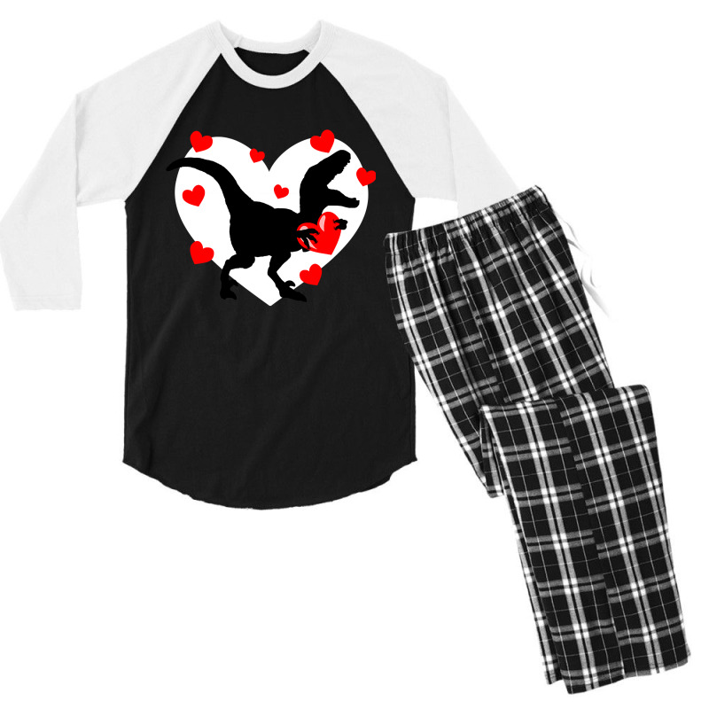 I Steal Hearts T Valentines Day Dinosaur Boys Kid (13) Men's 3/4 Sleeve Pajama Set | Artistshot