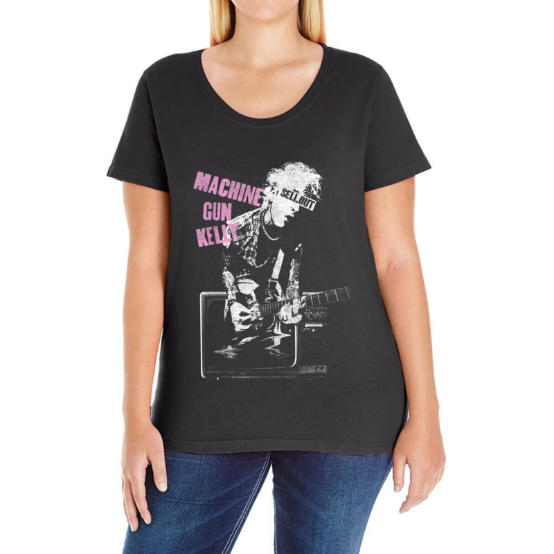 Machine Tv Warp Ladies Curvy T-Shirt by LisaBurlingame | Artistshot