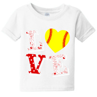 Valentine Love Softball Heart Valentine Day Women Men Gift Baby Tee | Artistshot