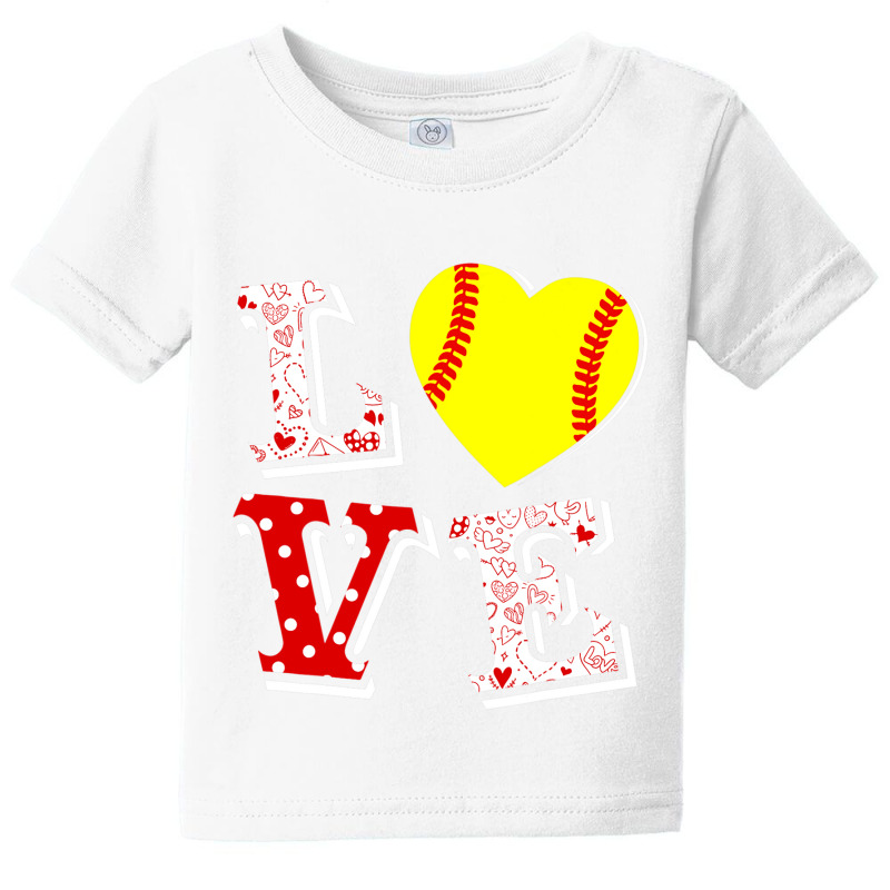 Valentine Love Softball Heart Valentine Day Women Men Gift Baby Tee | Artistshot