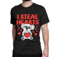 I Steal Hearts T Valentines Day Dinosaur Boys Kid (27) Classic T-shirt | Artistshot