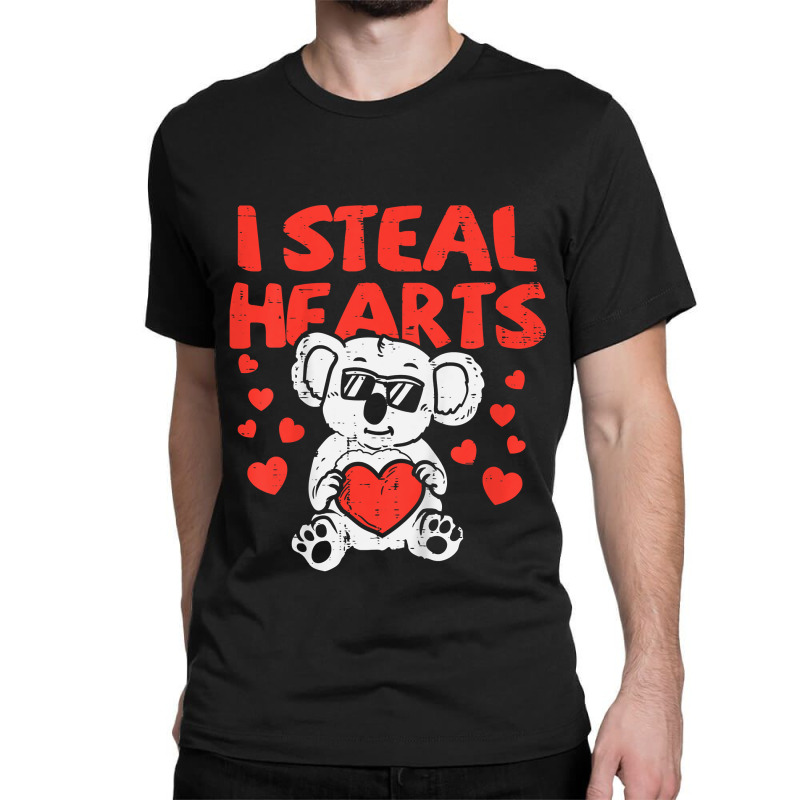 I Steal Hearts T Valentines Day Dinosaur Boys Kid (27) Classic T-shirt | Artistshot