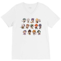 Genshin Impact Chibi Smash V-neck Tee | Artistshot