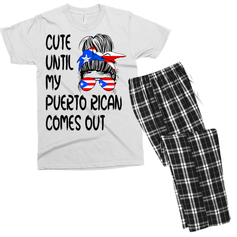 Funny Cute Until My Puerto Rican Comes Out T Shirt Men's T-shirt Pajama Set | Artistshot