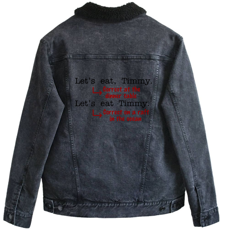 Funny Punctuation Grammar Humor Unisex Sherpa-Lined Denim Jacket by LindsayAnnSkog | Artistshot