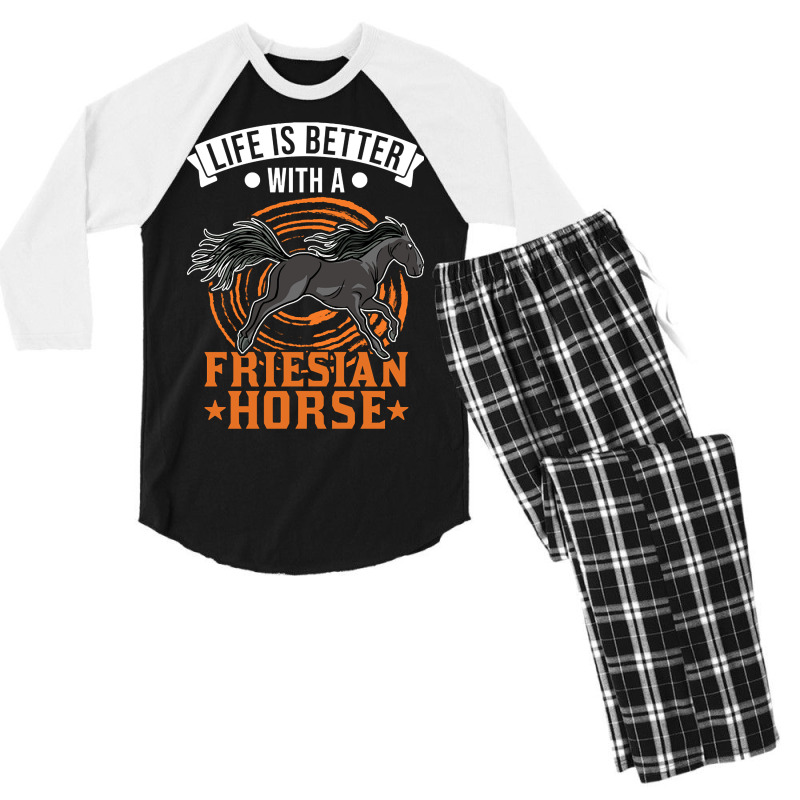 Limited Edition Life Is Better With A Friesian Horse-dypbj Men's 3/4 Sleeve Pajama Set | Artistshot