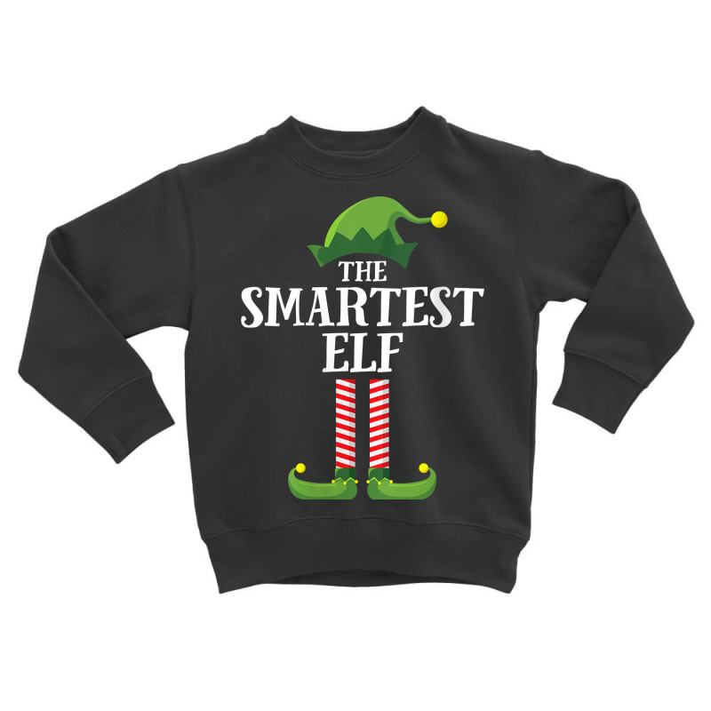 Womens Smartest Elf Matching Family Group Christmas Party V Neck T Shi Toddler Sweatshirt | Artistshot