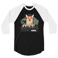 Funny Synthesizer Fan Korgi Corgi Dog Lover 3/4 Sleeve Shirt | Artistshot