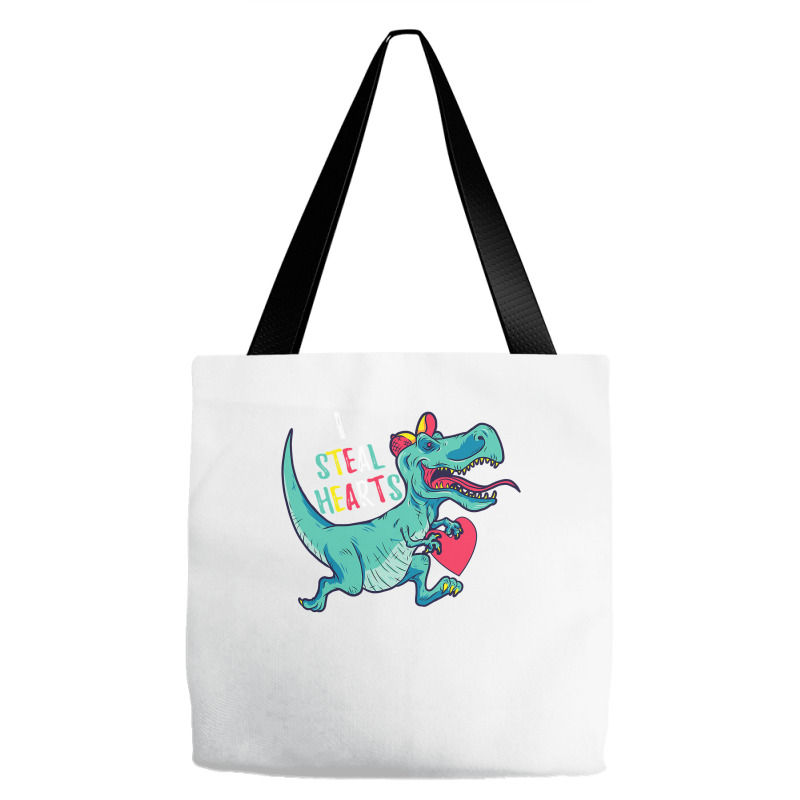 I Steal Hearts T Valentines Day Dinosaur Boys Kid (42) Tote Bags | Artistshot