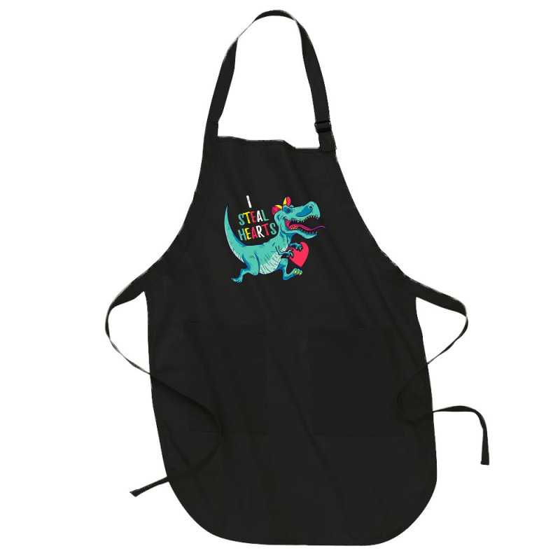 I Steal Hearts T Valentines Day Dinosaur Boys Kid (42) Full-length Apron | Artistshot