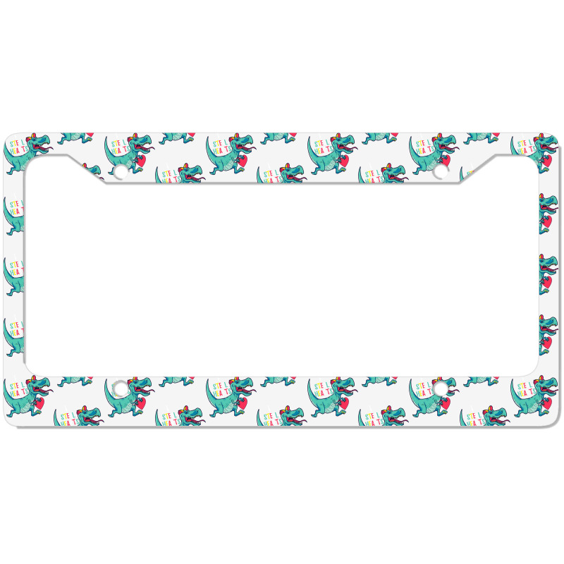 I Steal Hearts T Valentines Day Dinosaur Boys Kid (42) License Plate Frame | Artistshot