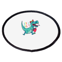 I Steal Hearts T Valentines Day Dinosaur Boys Kid (42) Oval Patch | Artistshot