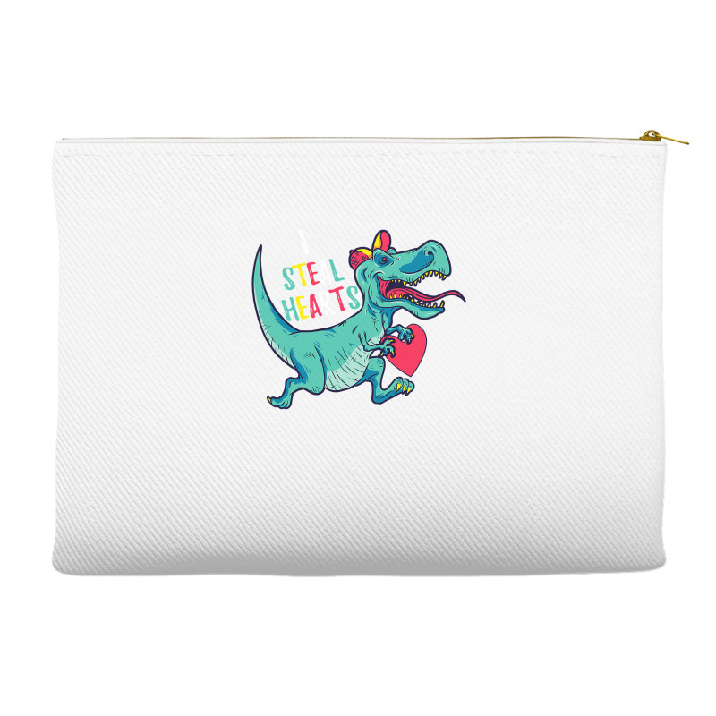 I Steal Hearts T Valentines Day Dinosaur Boys Kid (42) Accessory Pouches | Artistshot