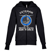 Trending Vintage Veteran Of The United States Air Force U.s Military Youth Zipper Hoodie | Artistshot