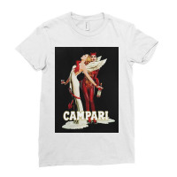 Vintage Campari Italian Bitters Aperitif Angel And Devil Advertisement Ladies Fitted T-shirt | Artistshot