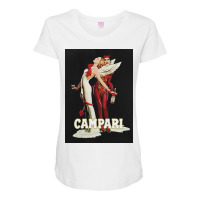 Vintage Campari Italian Bitters Aperitif Angel And Devil Advertisement Maternity Scoop Neck T-shirt | Artistshot