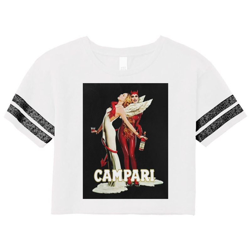 Vintage Campari Italian Bitters Aperitif Angel And Devil Advertisement Scorecard Crop Tee by lianareno | Artistshot