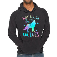 Just A Girl Who Loves Wolves Love Retro Vintage Hoodie | Artistshot