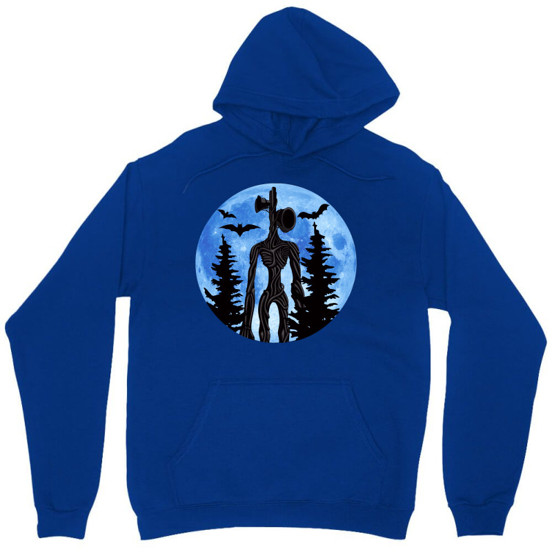 Siren Head, Bats, Trees And Blue Funny Red Unisex Hoodie | Artistshot