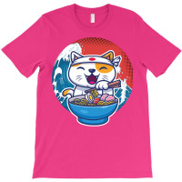 Ramen Wave Cat Kawaii Humor Retro T-shirt | Artistshot